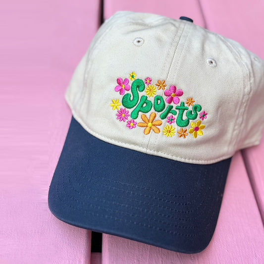 Happy Hippie Dippy Sports Hat in Two-Tone Navy & Natural