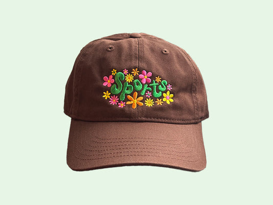 Happy Hippie Dippy Sports Hat in Brown