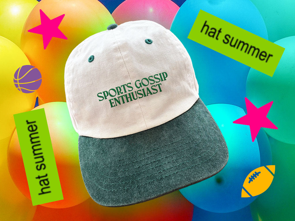 'Sports Gossip Enthusiast' Hat in Two-Tone Green & White